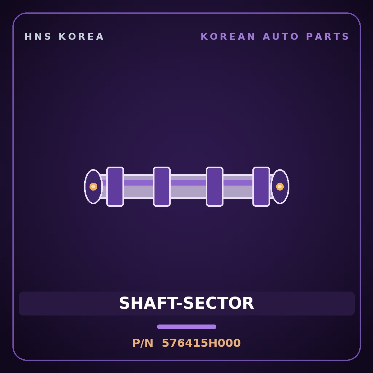 Genuine Mobis SHAFT-SECTOR 576415H000 for County 1998 HNS Parts Korea