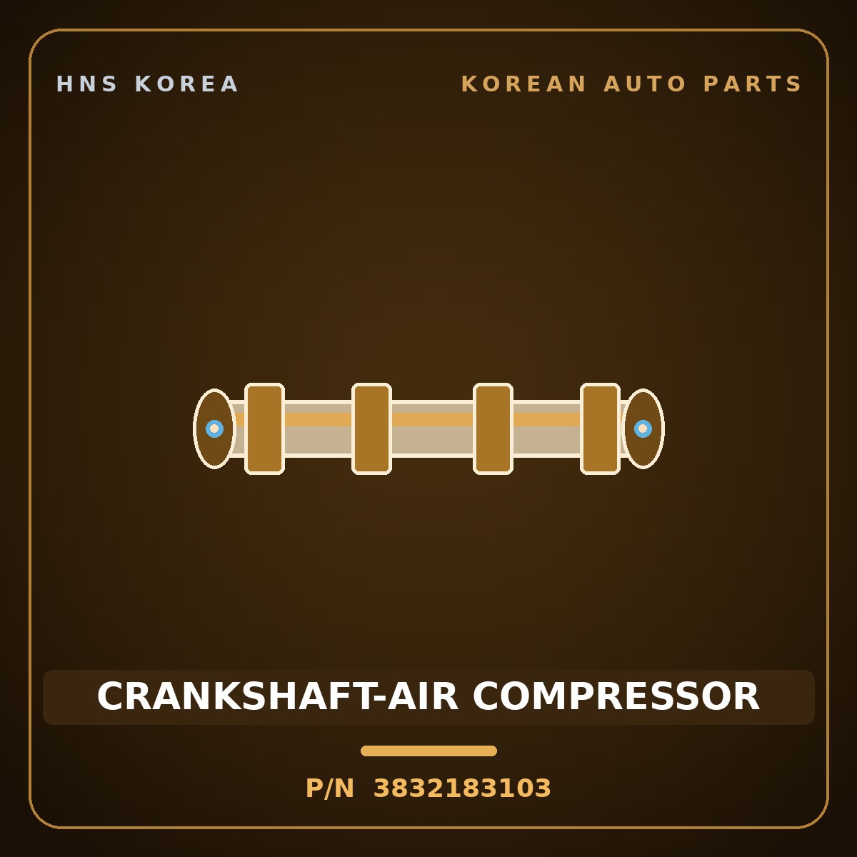 Genuine Mobis CRANKSHAFT-AIR COMPRESSOR 3832183103 for 11-Ton Truck 1997 HNS Parts Korea