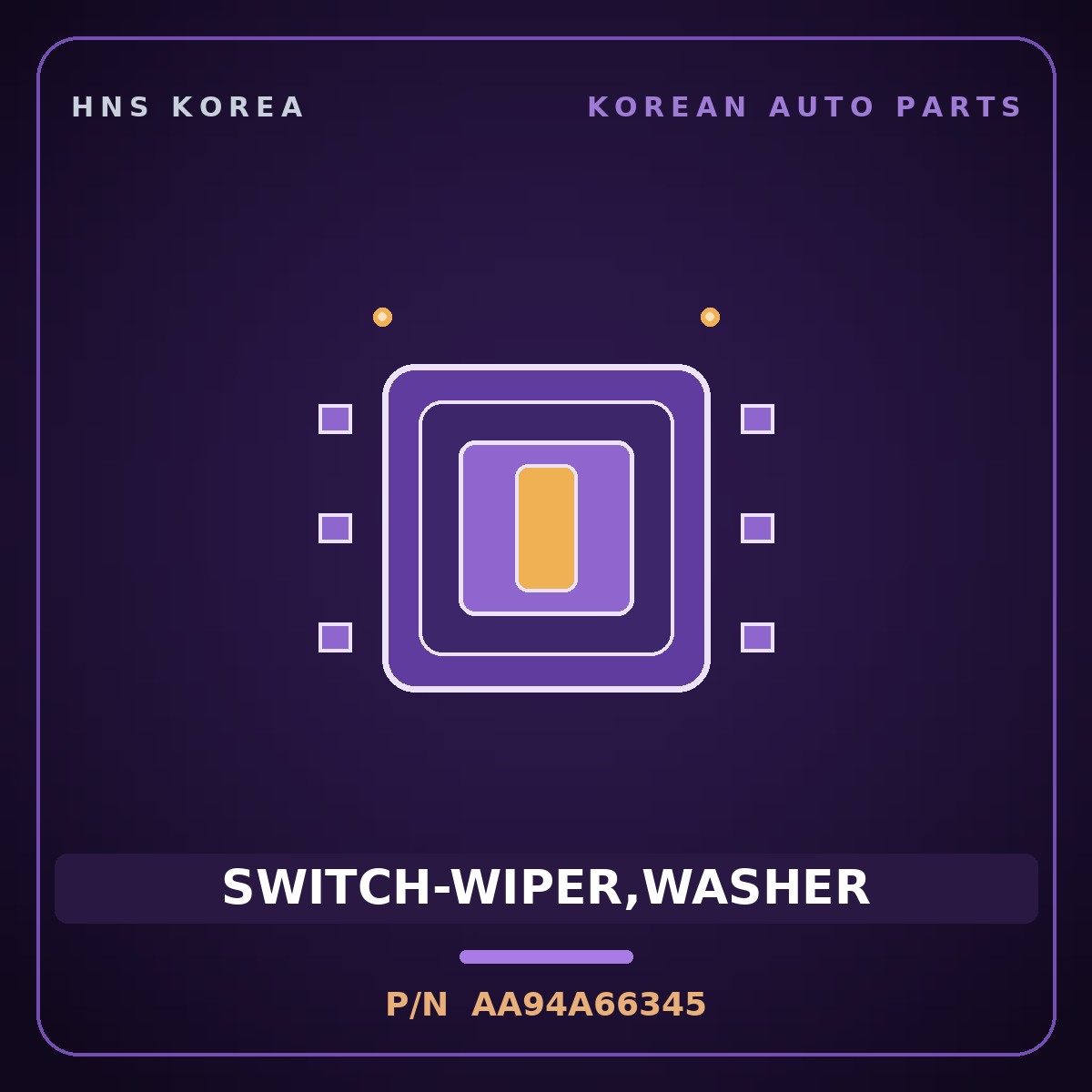 Genuine Mobis SWITCH-WIPER,WASHER AA94A66345 for New Cosmos 2000 HNS Parts Korea