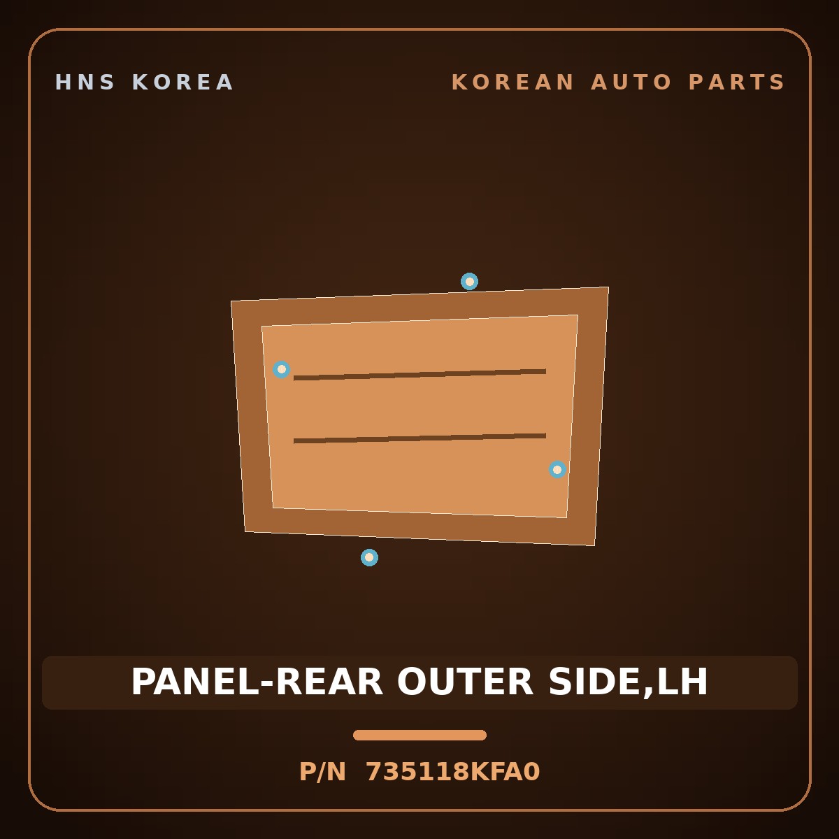 Genuine Mobis PANEL-REAR OUTER SIDE,LH 735118KFA0 for Elec City 2008 HNS Parts Korea