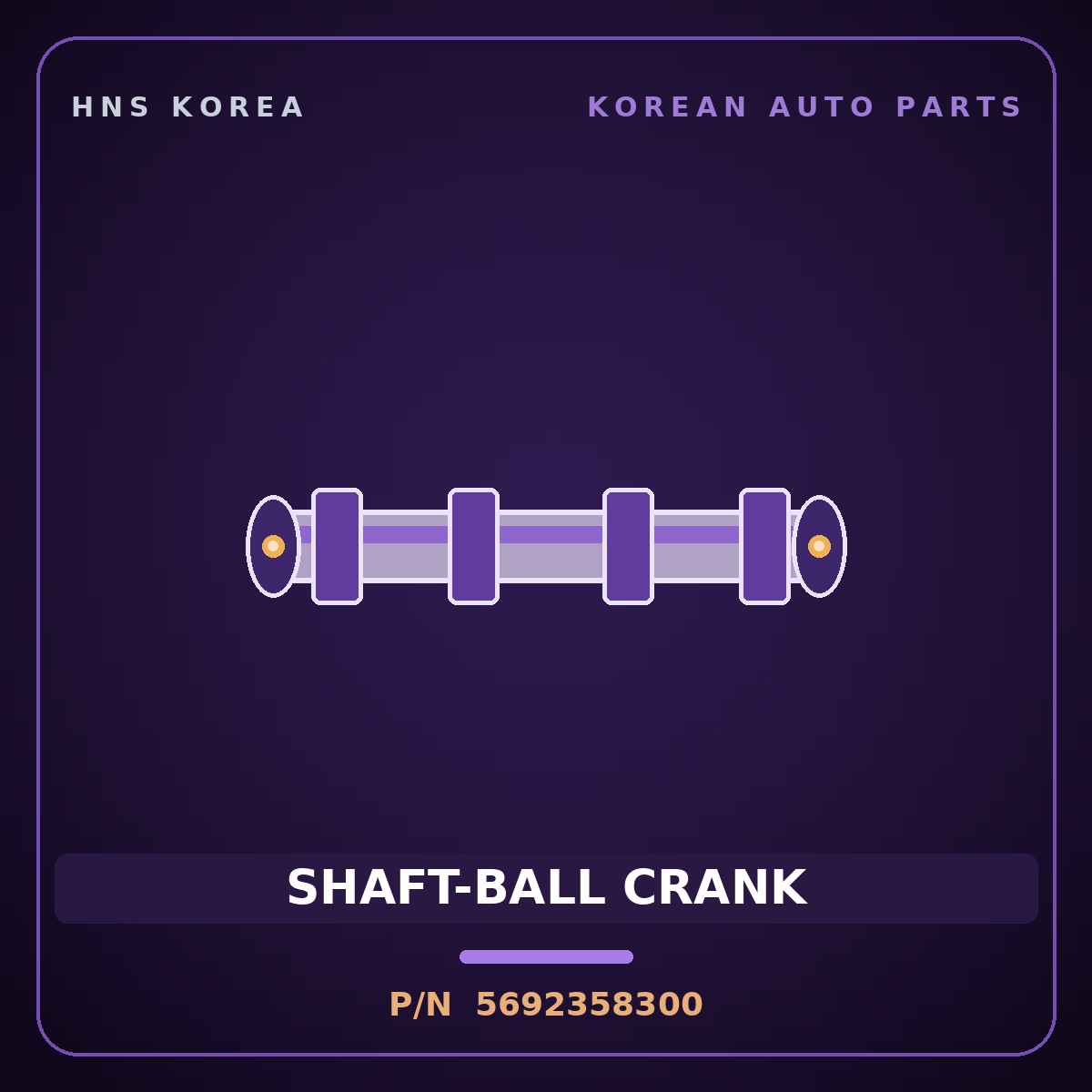Genuine Mobis SHAFT-BALL CRANK 5692358300 for County 2010 HNS Parts Korea