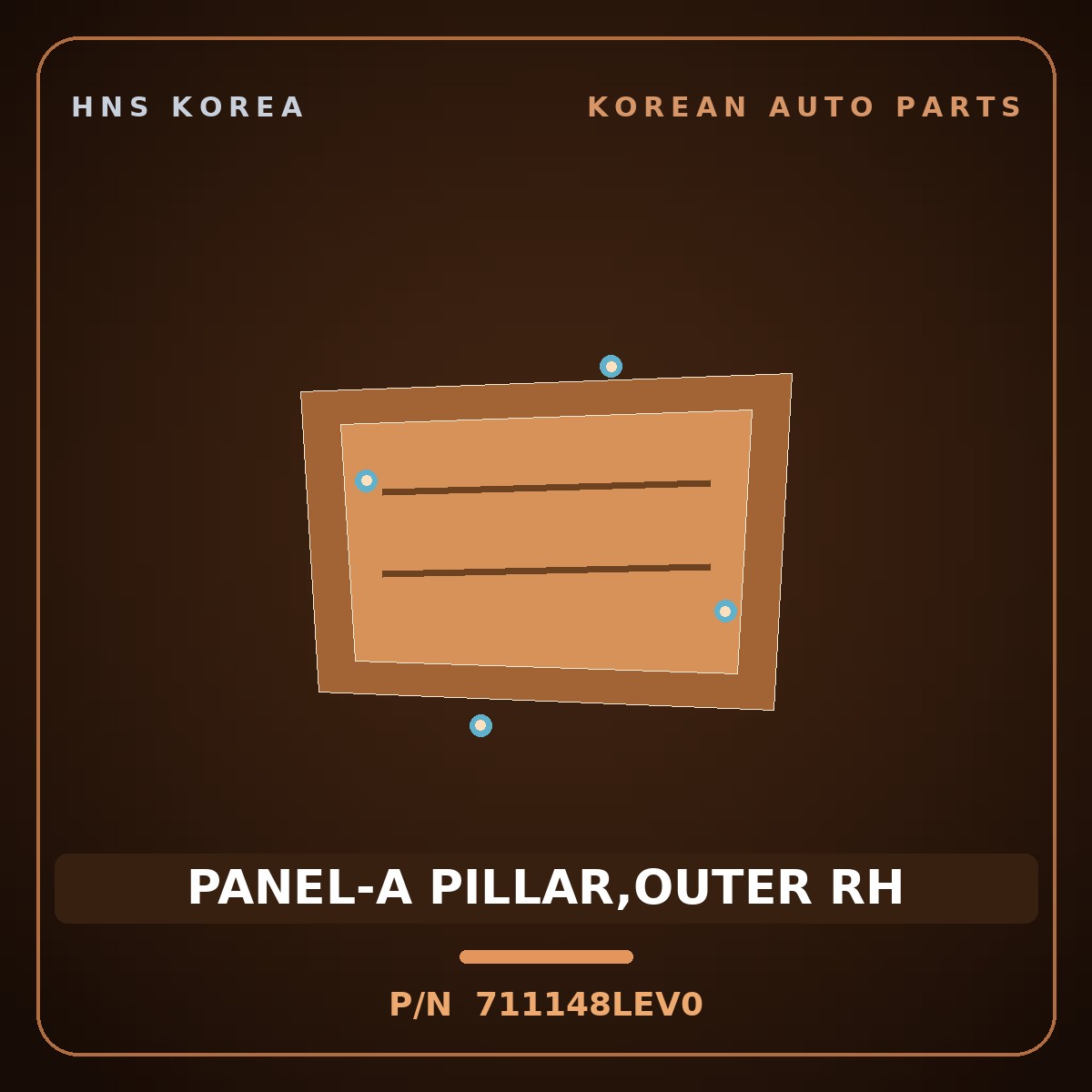 Genuine Mobis PANEL-A PILLAR,OUTER RH 711148LEV0 for Elec City 2020 HNS Parts Korea