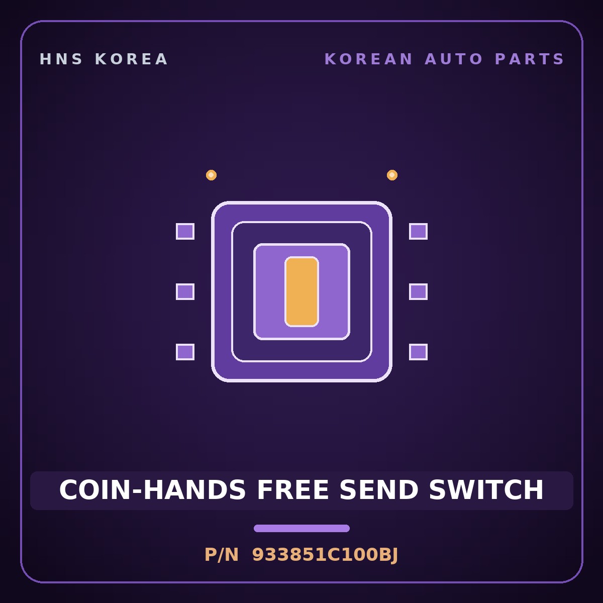 Genuine Mobis COIN-HANDS FREE SEND SWITCH 933851C100BJ for Click 2006 HNS Parts Korea