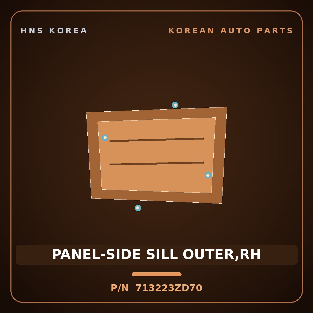 Genuine Mobis PANEL-SIDE SILL OUTER,RH 713223ZD70 for i40 2015 HNS Parts Korea