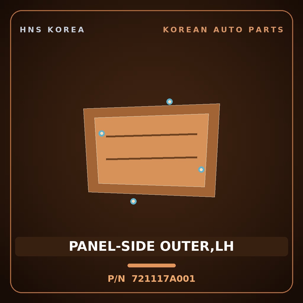 Genuine Mobis PANEL-SIDE OUTER,LH 721117A001 for 11-Ton Truck 2000 HNS Parts Korea