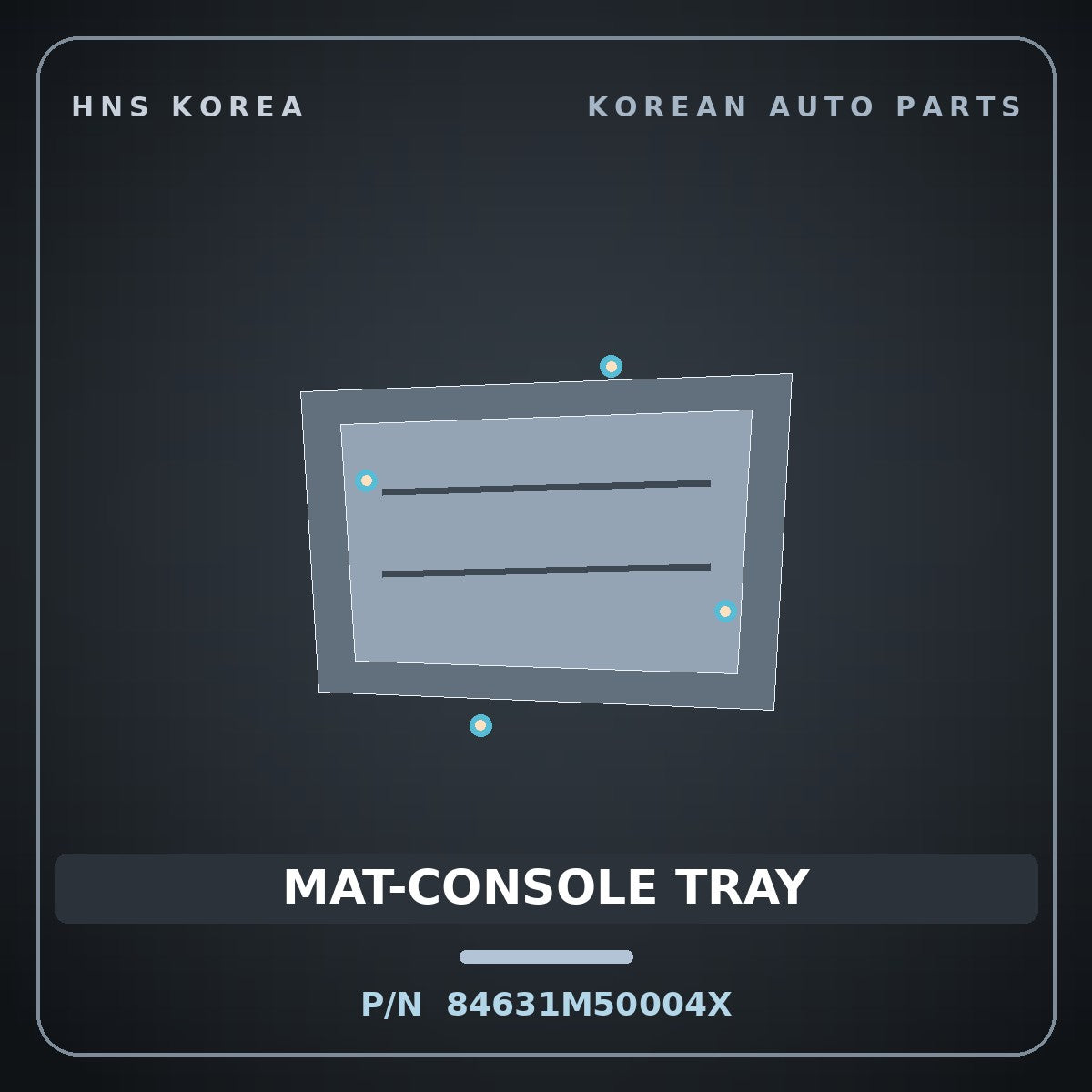 Genuine Mobis MAT-CONSOLE TRAY 84631M50004X for Nexo 2018 HNS Parts Korea