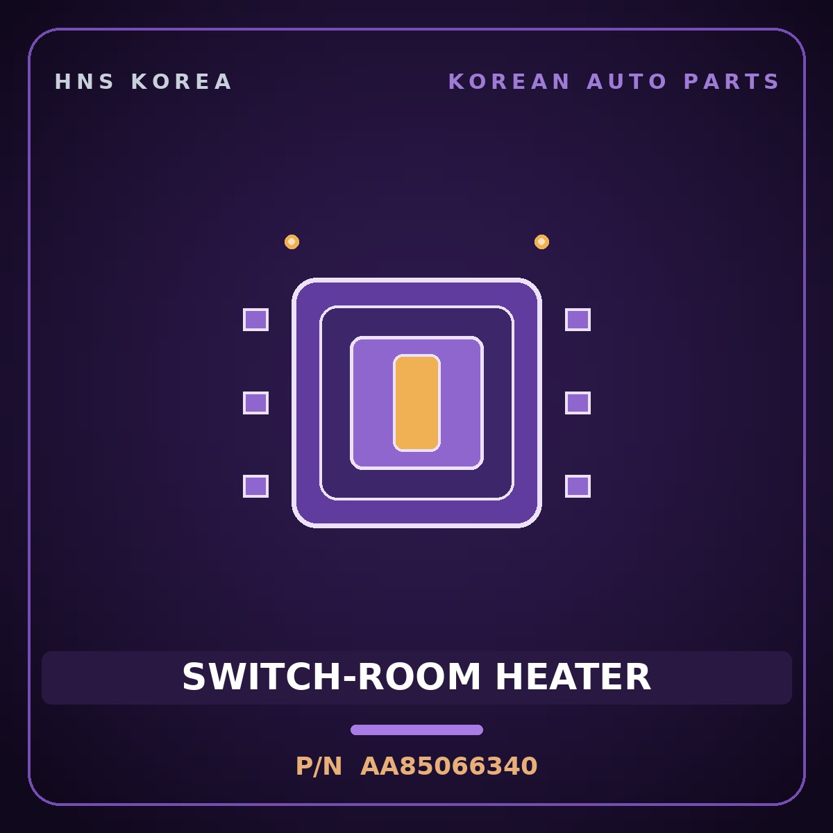Genuine Mobis SWITCH-ROOM HEATER AA85066340 for Power Combi 1998 HNS Parts Korea