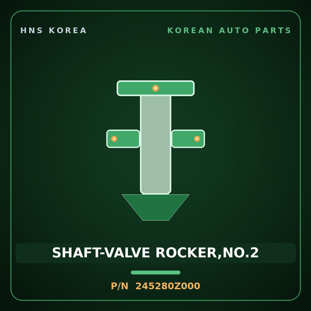 Genuine Mobis SHAFT-VALVE ROCKER,NO.2 245280Z000 for Towner 2000 HNS Parts Korea