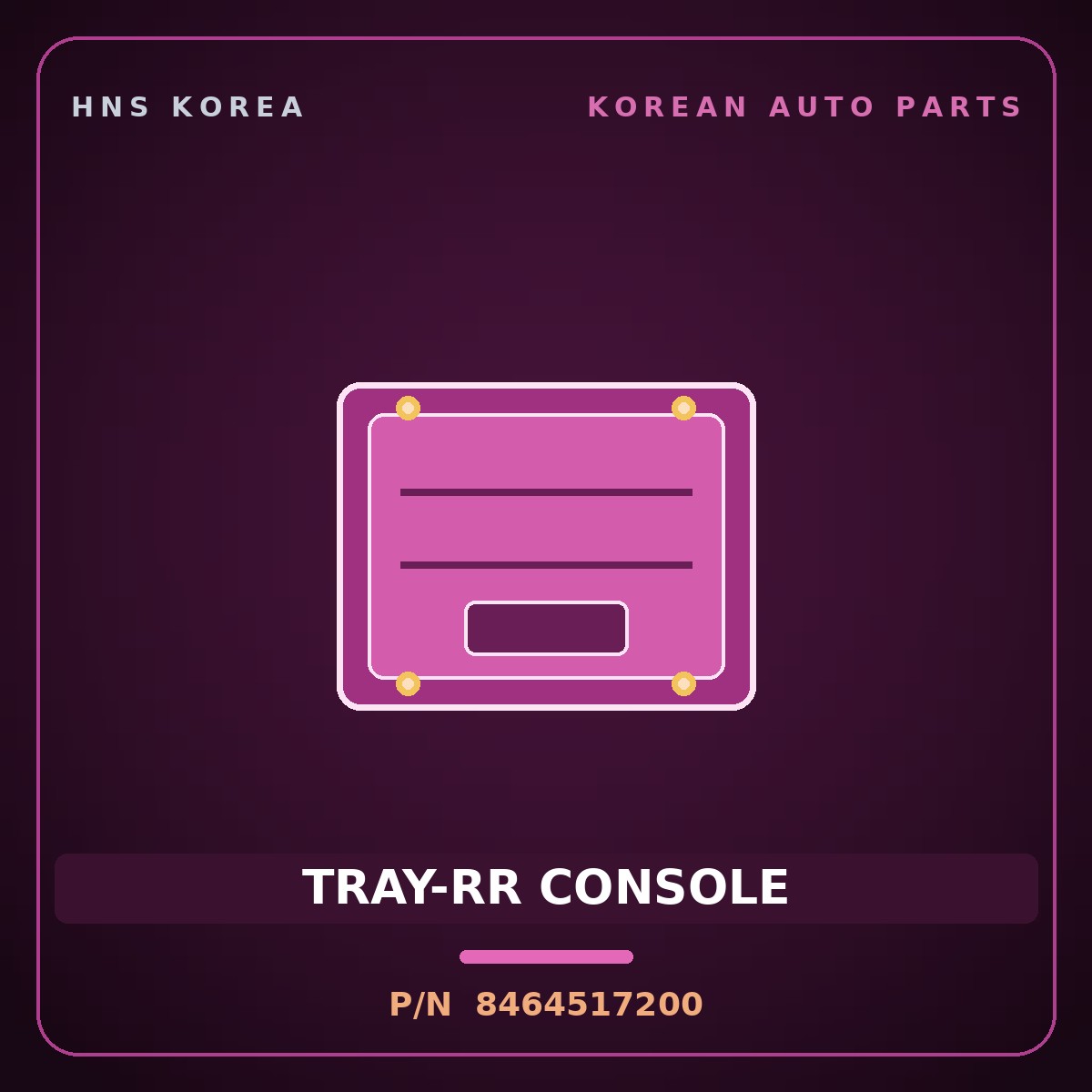 Genuine Mobis TRAY-RR CONSOLE 8464517200 for Lavita 2006 HNS Parts Korea