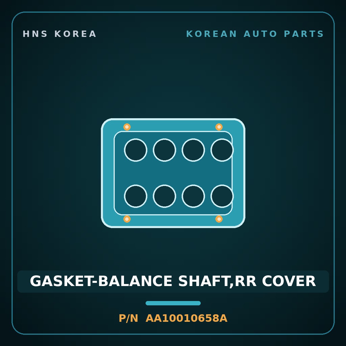 Genuine Mobis GASKET-BALANCE SHAFT,RR COVER AA10010658A for Towner 2000 HNS Parts Korea