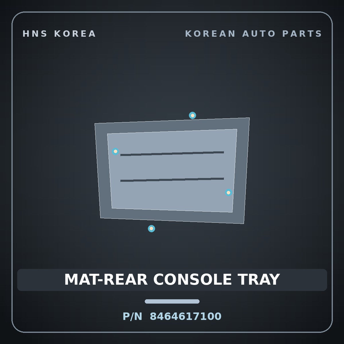 Genuine Mobis MAT-REAR CONSOLE TRAY 8464617100 for Lavita 2006 HNS Parts Korea