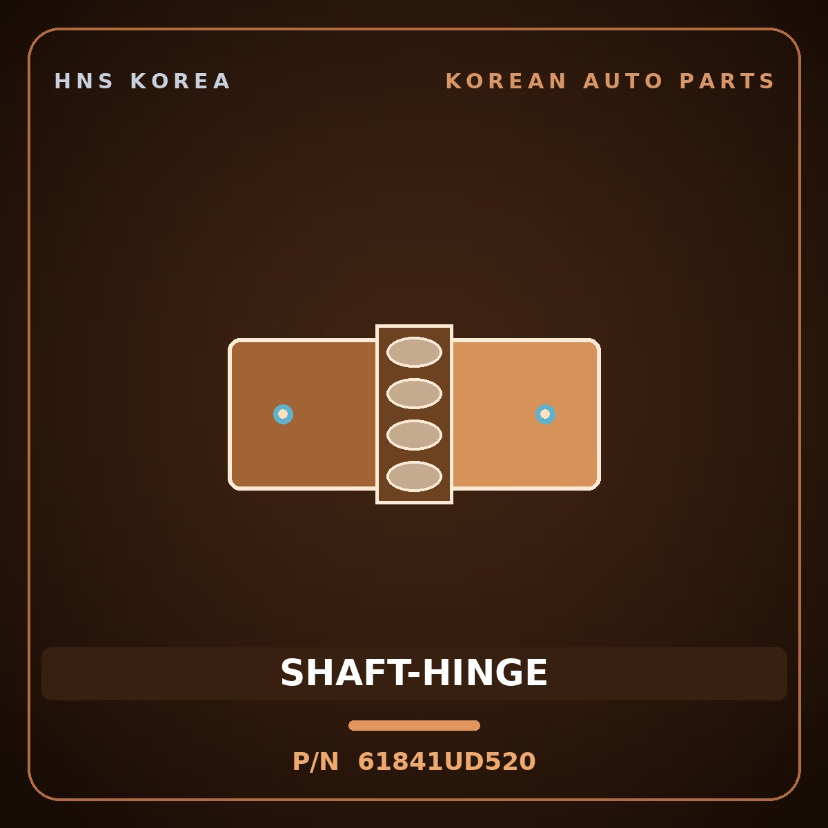 Genuine Mobis SHAFT-HINGE 61841UD520 for Medium Special Purpose Truck 2004 HNS Parts Korea