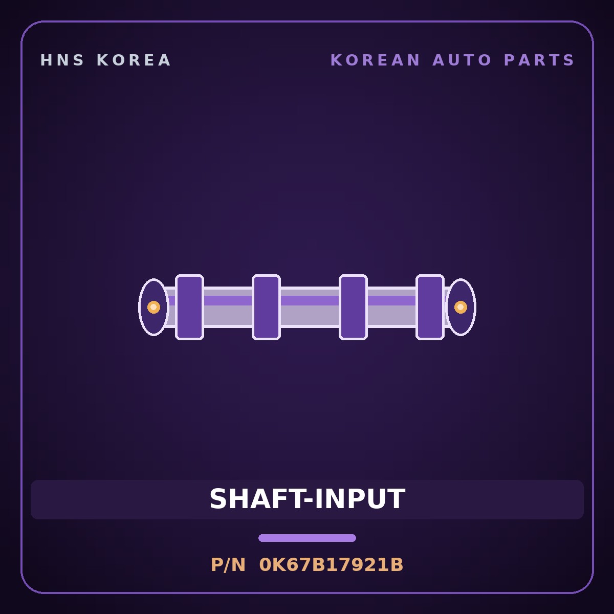 Genuine Mobis SHAFT-INPUT 0K67B17921B for Bongo 1996 HNS Parts Korea