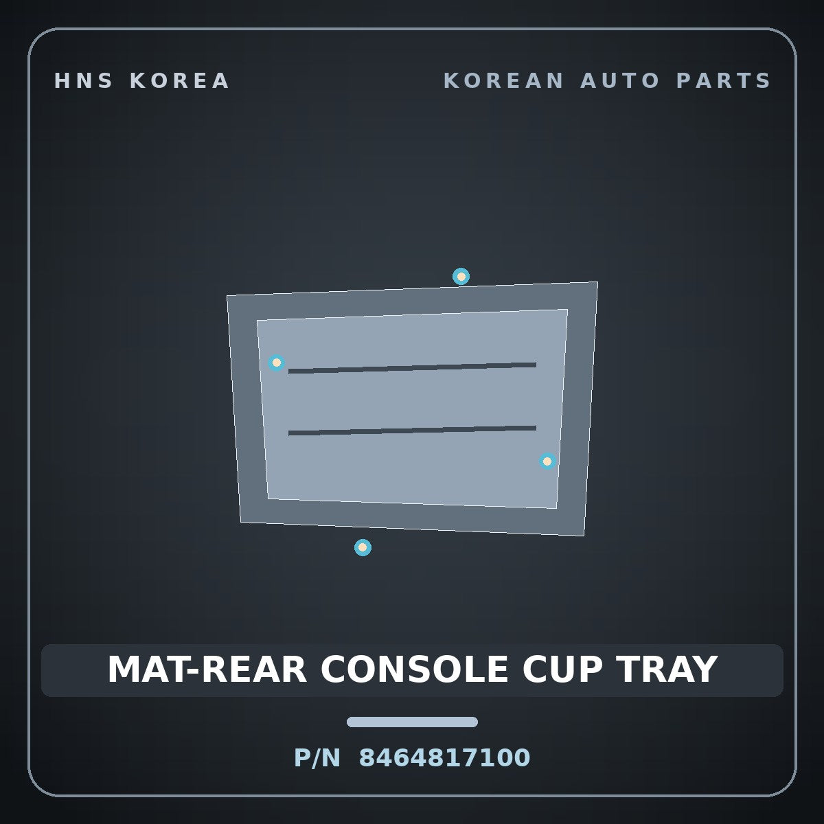 Genuine Mobis MAT-REAR CONSOLE CUP TRAY 8464817100 for Lavita 2006 HNS Parts Korea