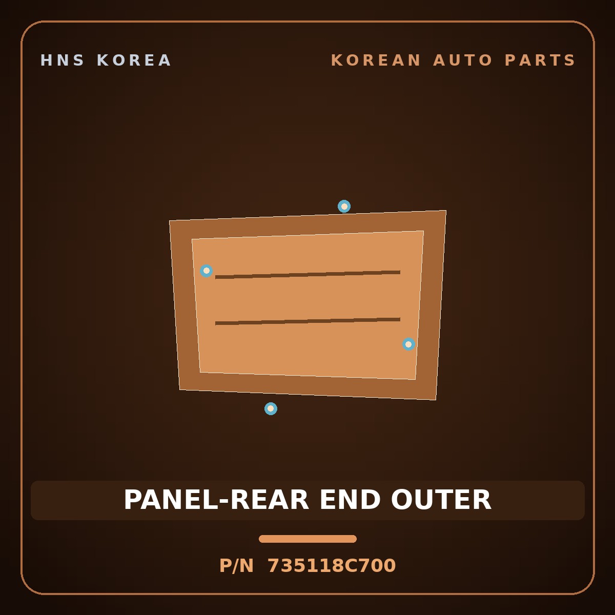 Genuine Mobis PANEL-REAR END OUTER 735118C700 for Aero City 2000 HNS Parts Korea
