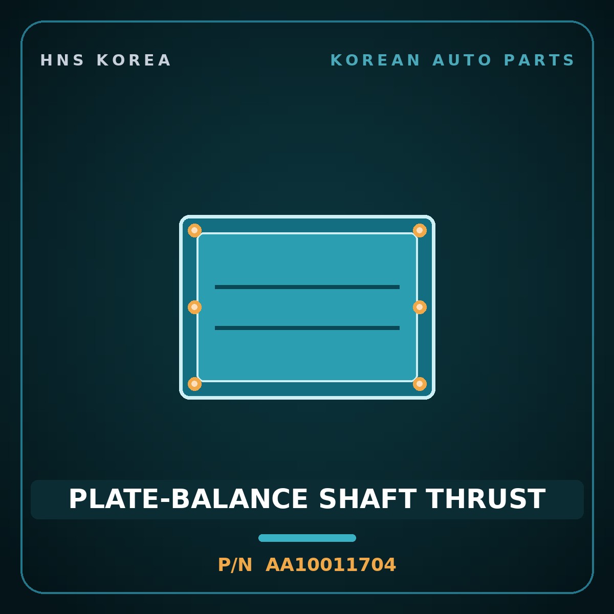 Genuine Mobis PLATE-BALANCE SHAFT THRUST AA10011704 for Towner 2000 HNS Parts Korea