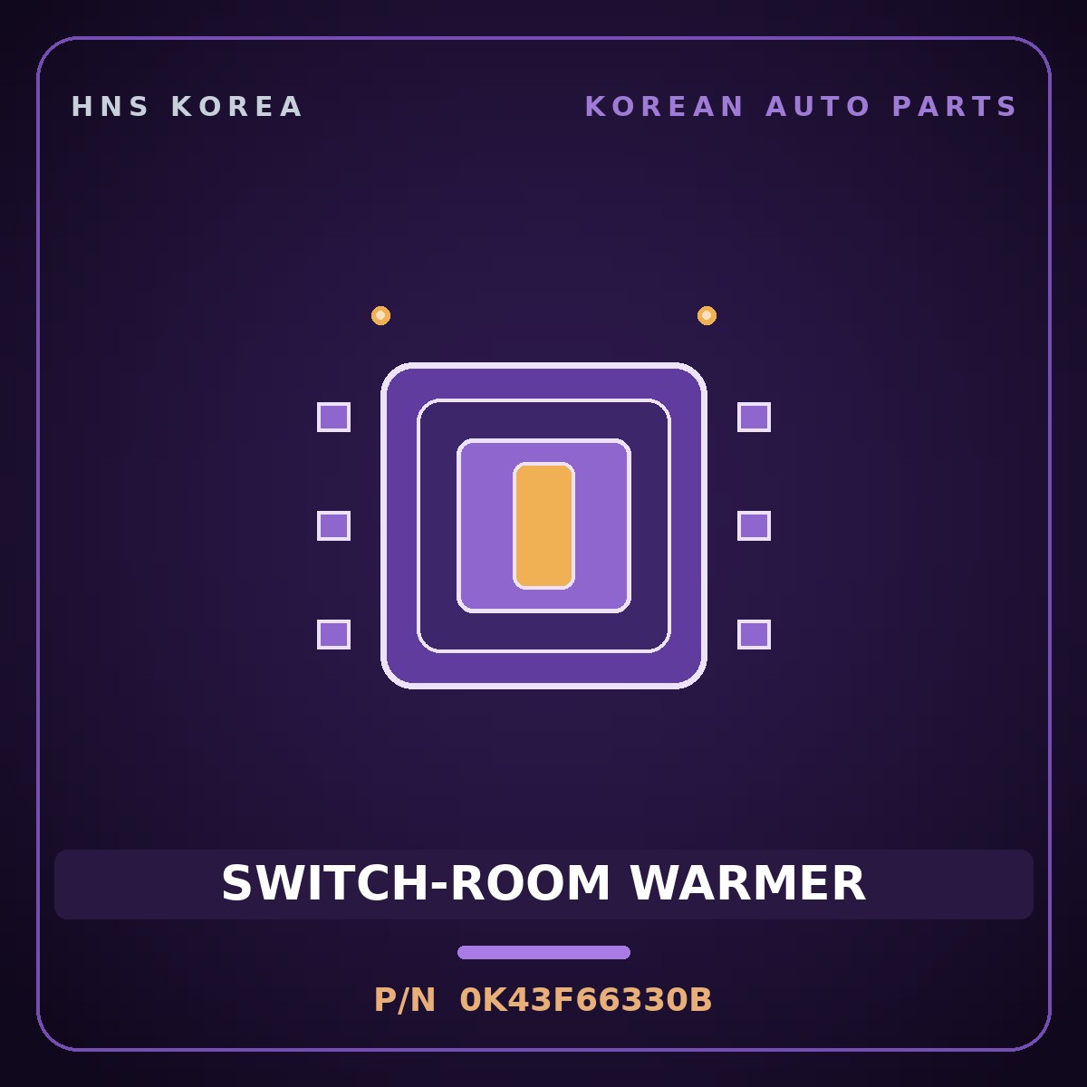 Genuine Mobis SWITCH-ROOM WARMER 0K43F66330B for Frontier 2000 HNS Parts Korea