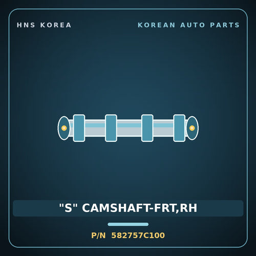 Genuine Mobis "S" CAMSHAFT-FRT,RH 582757C100 for 23-Ton Truck 2000 HNS Parts Korea