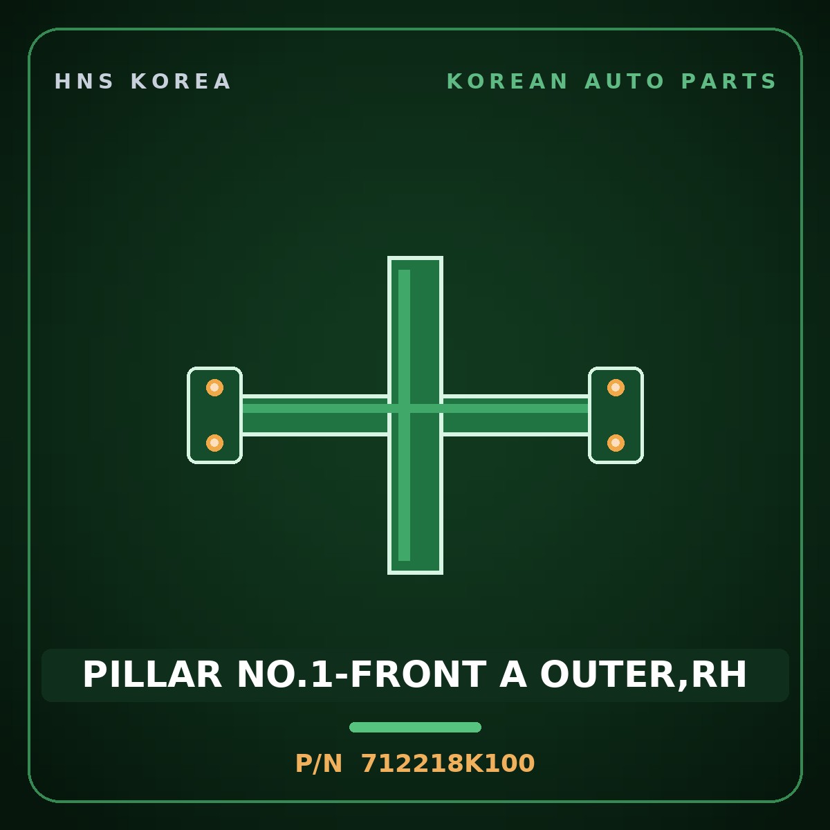Genuine Mobis PILLAR NO.1-FRONT A OUTER,RH 712218K100 for Aero City 2008 HNS Parts Korea