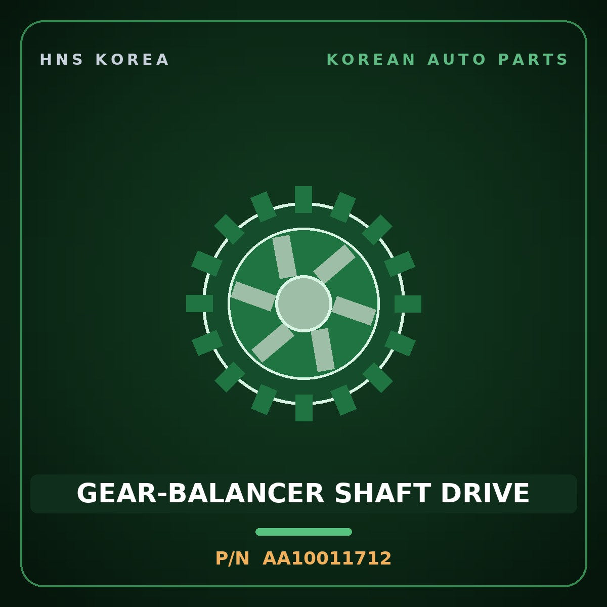 Genuine Mobis GEAR-BALANCER SHAFT DRIVE AA10011712 for Towner 2000 HNS Parts Korea