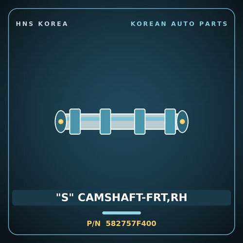 Genuine Mobis "S" CAMSHAFT-FRT,RH 582757F400 for 23-Ton Truck 2000 HNS Parts Korea