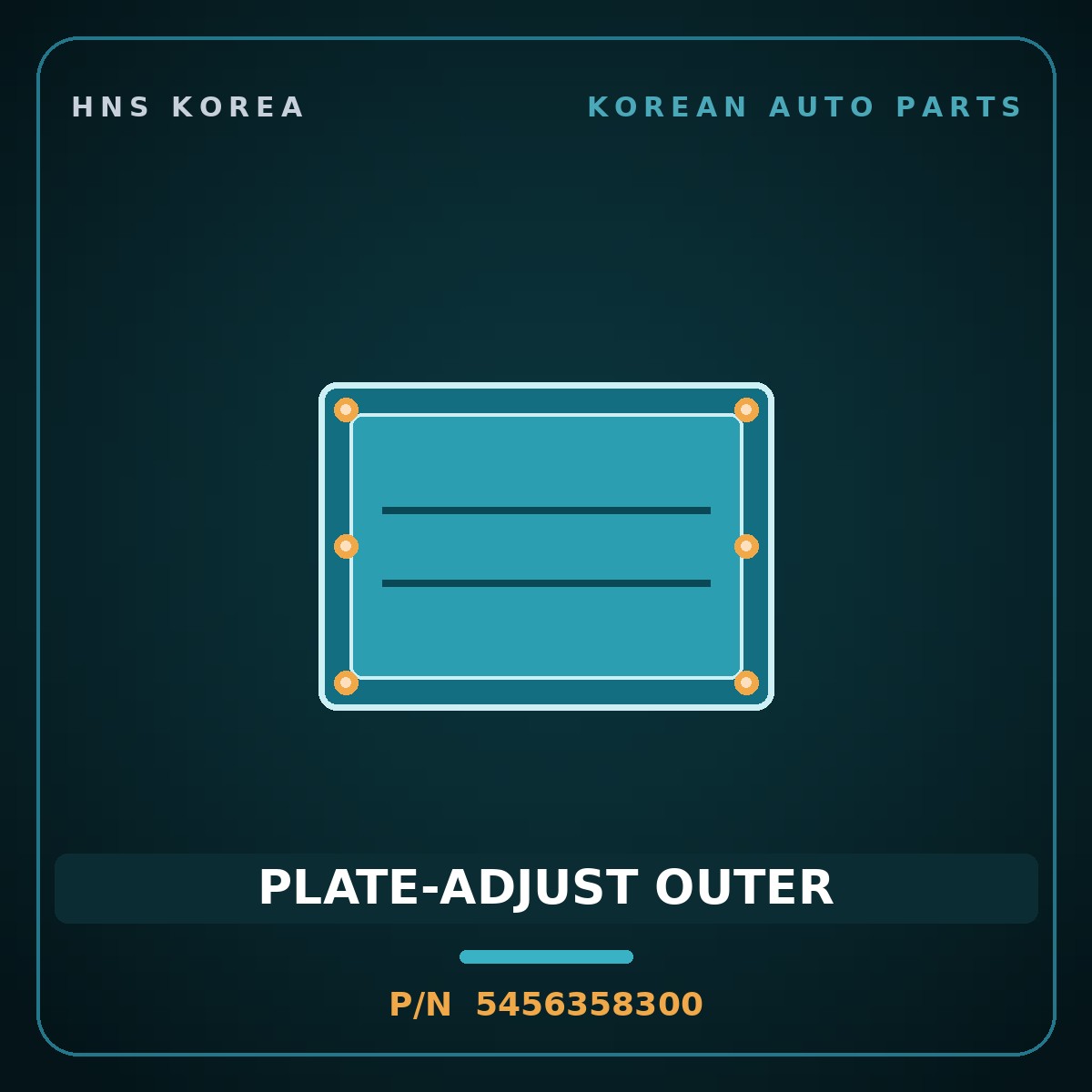 Genuine Mobis PLATE-ADJUST OUTER 5456358300 for County 2010 HNS Parts Korea