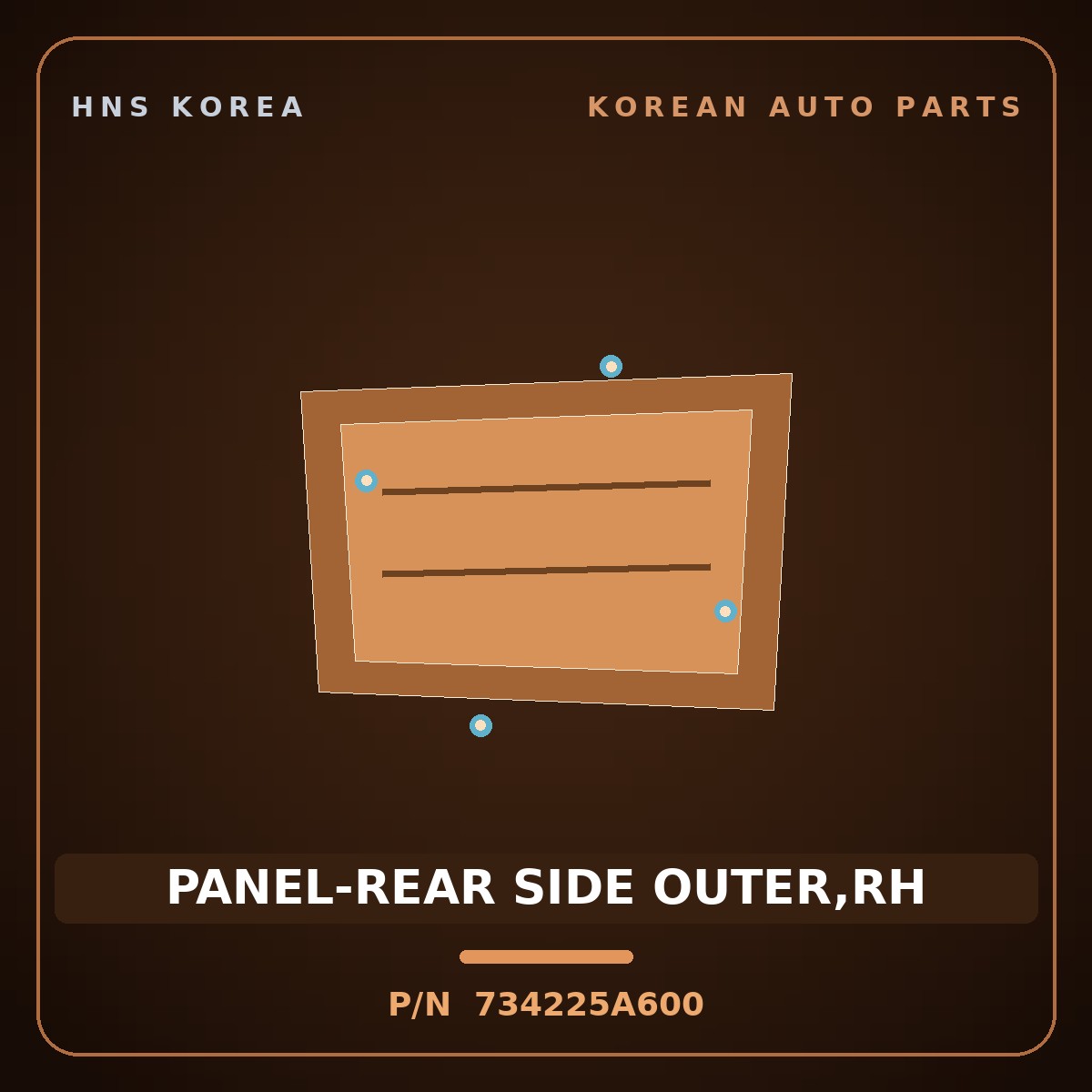 Genuine Mobis PANEL-REAR SIDE OUTER,RH 734225A600 for County 2010 HNS Parts Korea