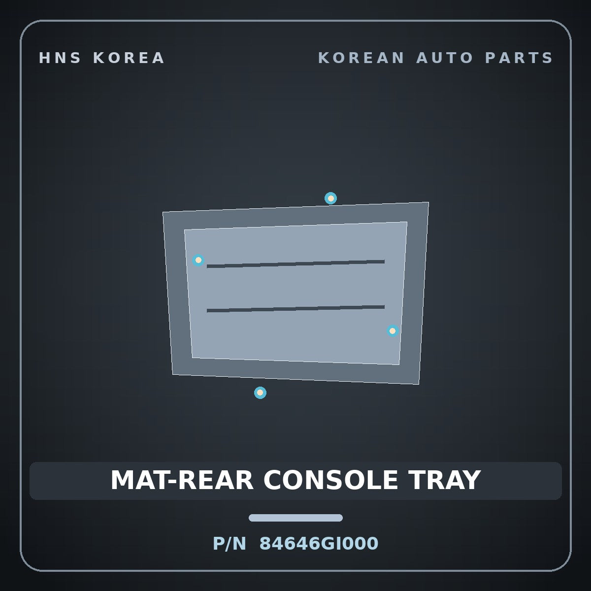 Genuine Mobis MAT-REAR CONSOLE TRAY 84646GI000 for Ioniq 5 2021 HNS Parts Korea