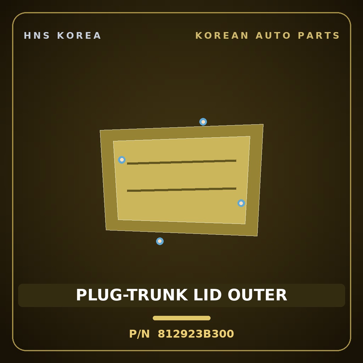 Genuine Mobis PLUG-TRUNK LID OUTER 812923B300 for Equus 2006 HNS Parts Korea