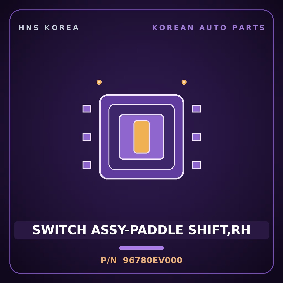 Genuine Mobis SWITCH ASSY-PADDLE SHIFT,RH 96780EV000 for EV3 2024 HNS Parts Korea
