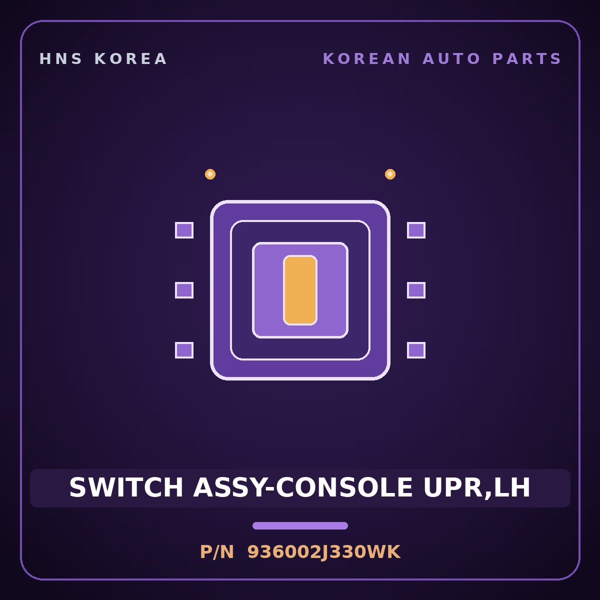 Genuine Mobis SWITCH ASSY-CONSOLE UPR,LH 936002J330WK for Mohave 2007 HNS Parts Korea