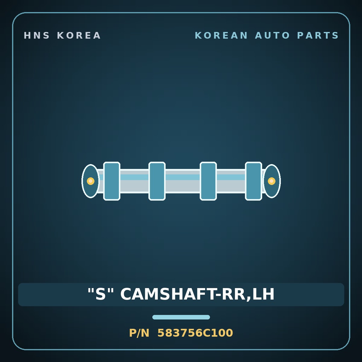Genuine Mobis "S" CAMSHAFT-RR,LH 583756C100 for Mega Truck 2008 HNS Parts Korea
