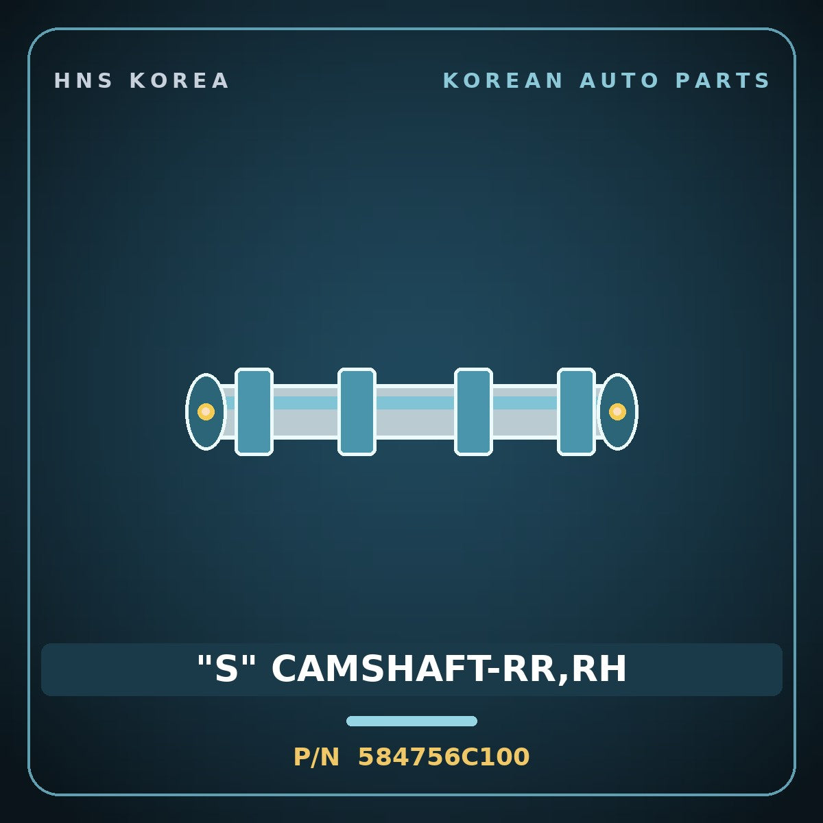 Genuine Mobis "S" CAMSHAFT-RR,RH 584756C100 for Mega Truck 2008 HNS Parts Korea