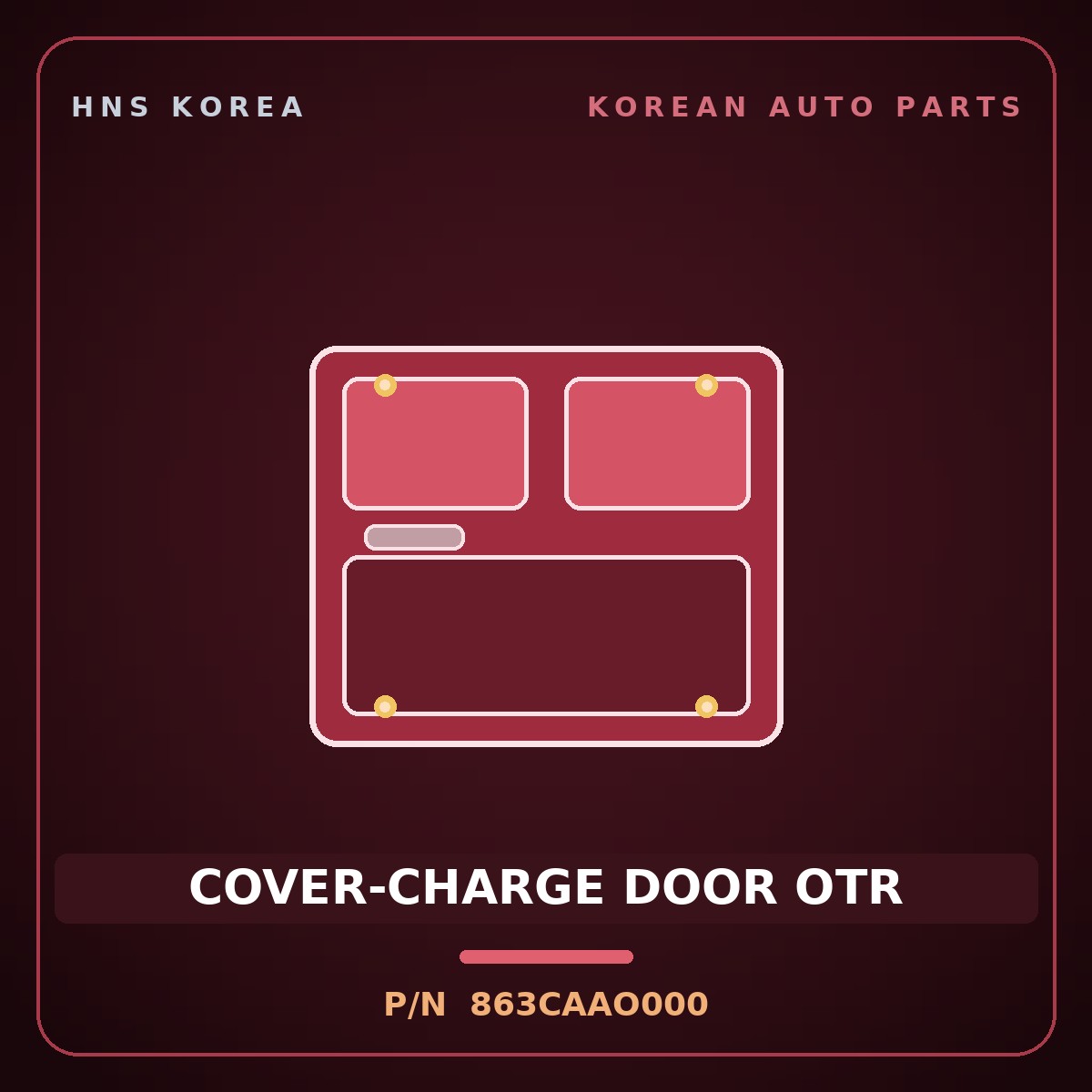 Genuine Mobis COVER-CHARGE DOOR OTR 863CAAO000 for Niro 2022 HNS Parts Korea