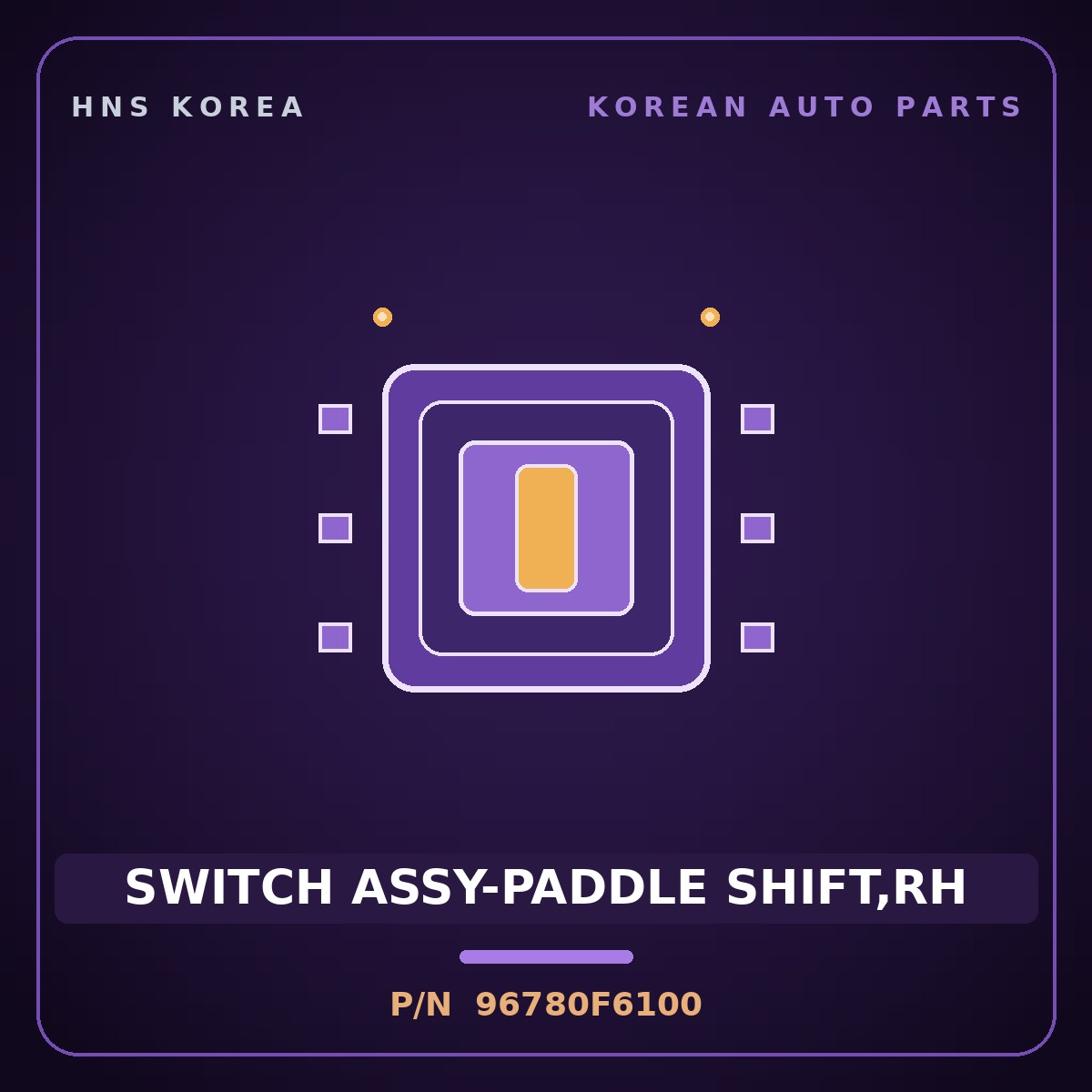 Genuine Mobis SWITCH ASSY-PADDLE SHIFT,RH 96780F6100 for K7 2019 HNS Parts Korea