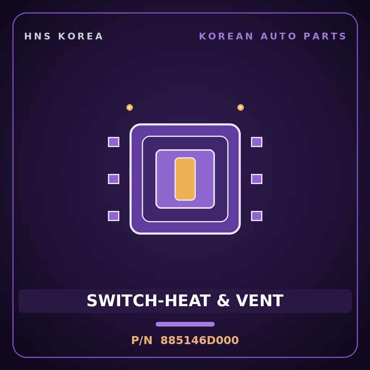 Genuine Mobis SWITCH-HEAT & VENT 885146D000 for Aero City 2019 HNS Parts Korea