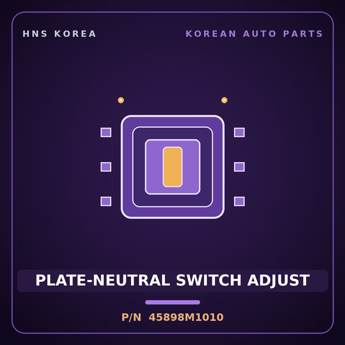 Genuine Mobis PLATE-NEUTRAL SWITCH ADJUST 45898M1010 for Galloper 2000 HNS Parts Korea