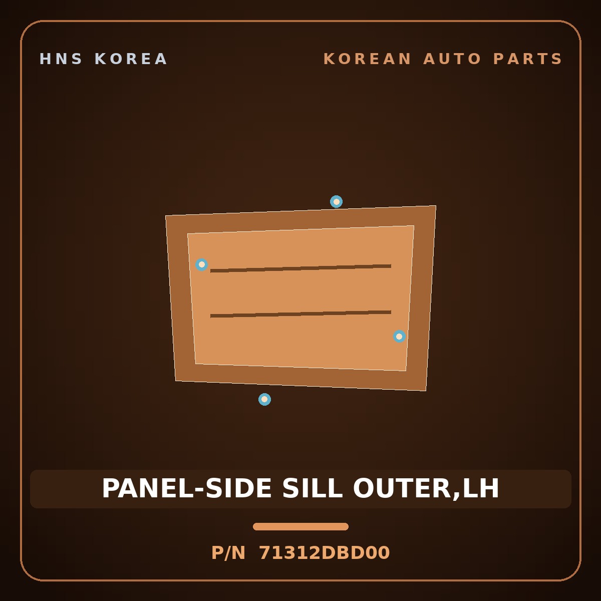 Genuine Mobis PANEL-SIDE SILL OUTER,LH 71312DBD00 for Niro 2022 HNS Parts Korea