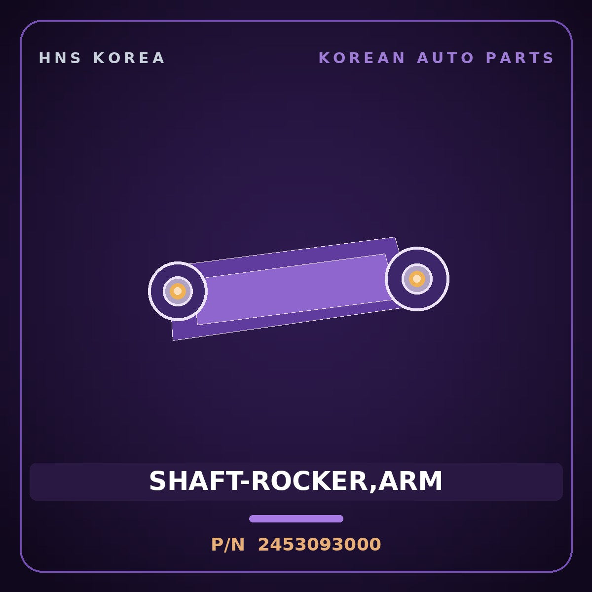 Genuine Mobis SHAFT-ROCKER,ARM 2453093000 for 5-Ton Truck 1997 HNS Parts Korea