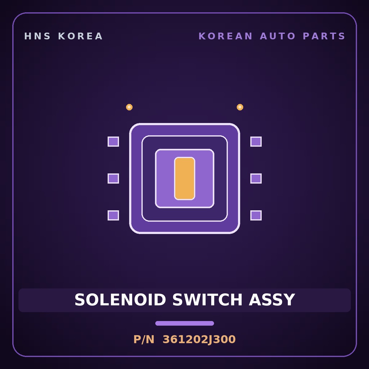 Genuine Mobis SOLENOID SWITCH ASSY 361202J300 for G80 2019 HNS Parts Korea