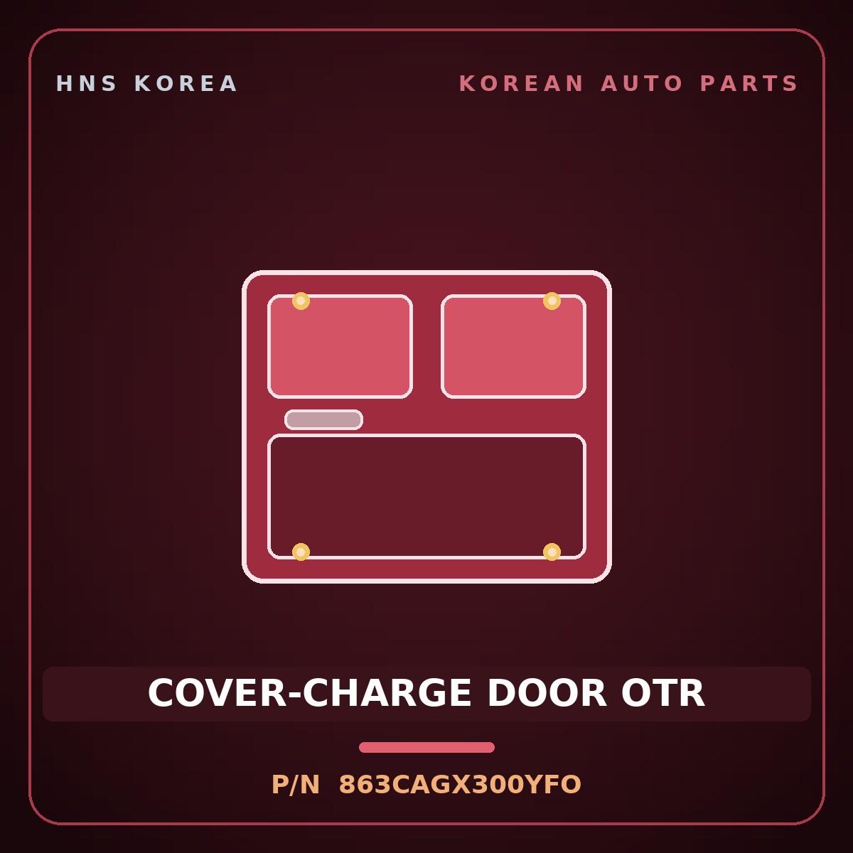 Genuine Mobis COVER-CHARGE DOOR OTR 863CAGX300YFO for Casper 2024 HNS Parts Korea