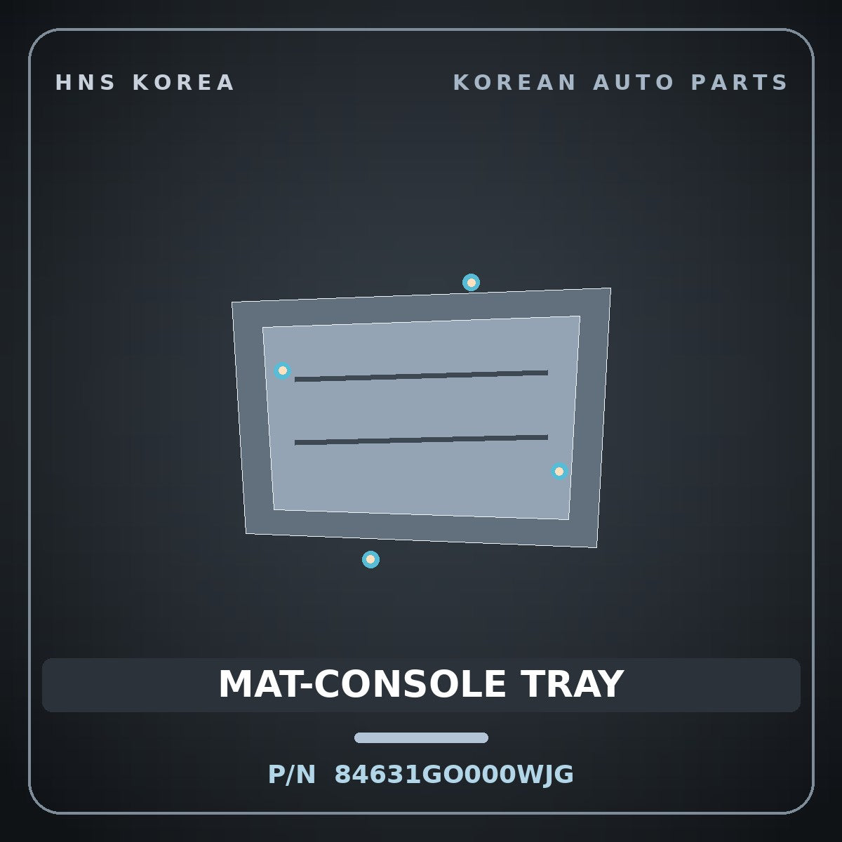 Genuine Mobis MAT-CONSOLE TRAY 84631GO000WJG for IONIQ 2024 HNS Parts Korea