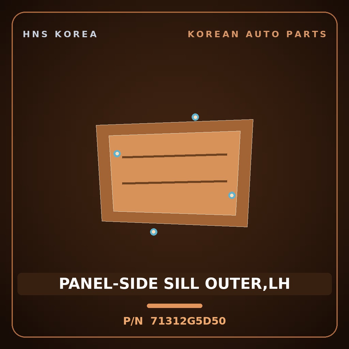 Genuine Mobis PANEL-SIDE SILL OUTER,LH 71312G5D50 for Niro 2016 HNS Parts Korea