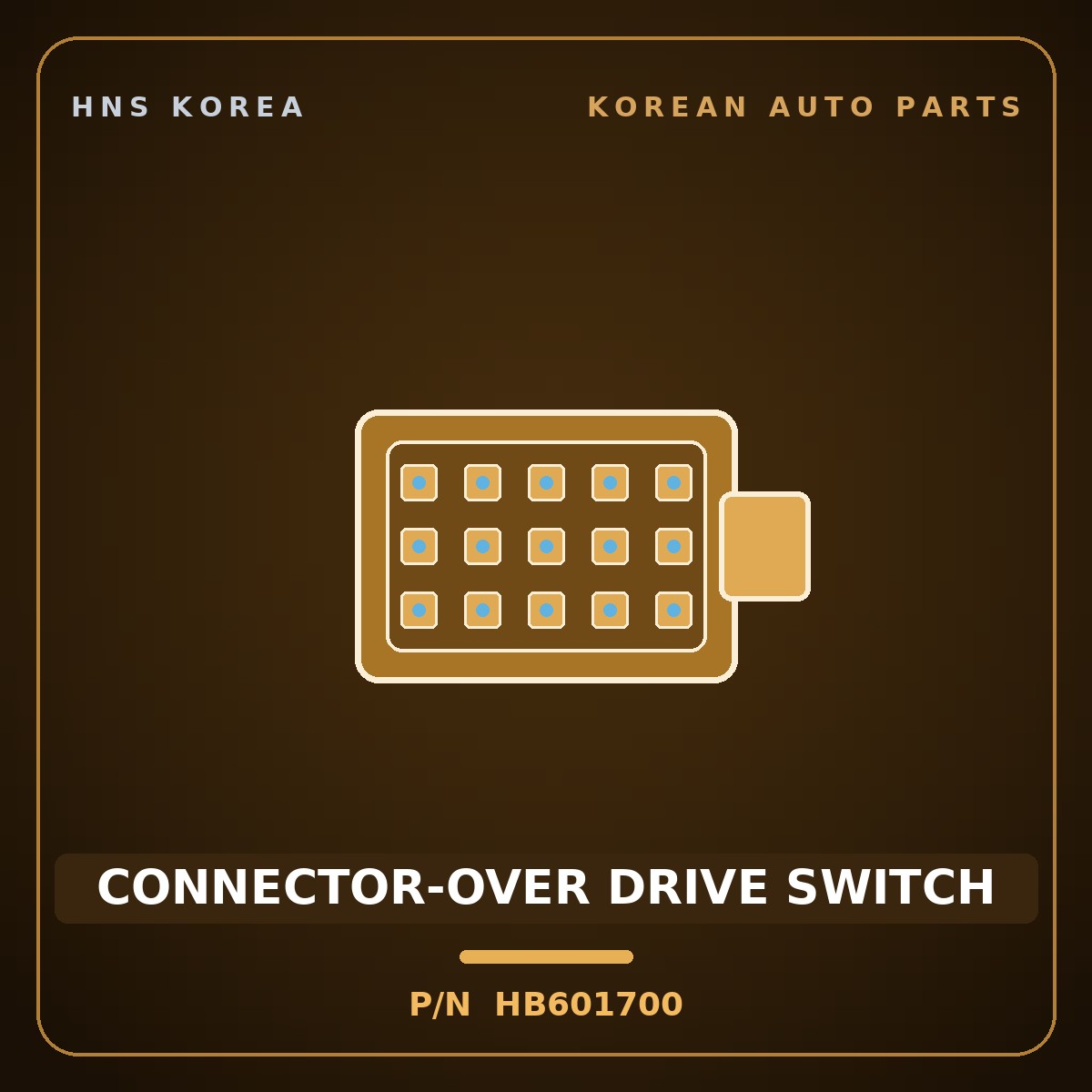 Genuine Mobis CONNECTOR-OVER DRIVE SWITCH HB601700 for Galloper 1998 HNS Parts Korea