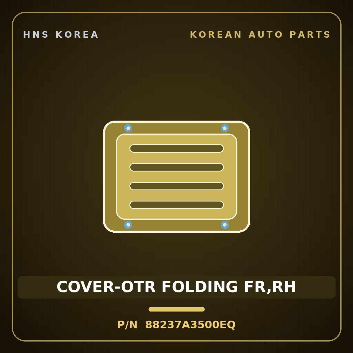 Genuine Mobis COVER-OTR FOLDING FR,RH 88237A3500EQ for Ray 2023 HNS Parts Korea