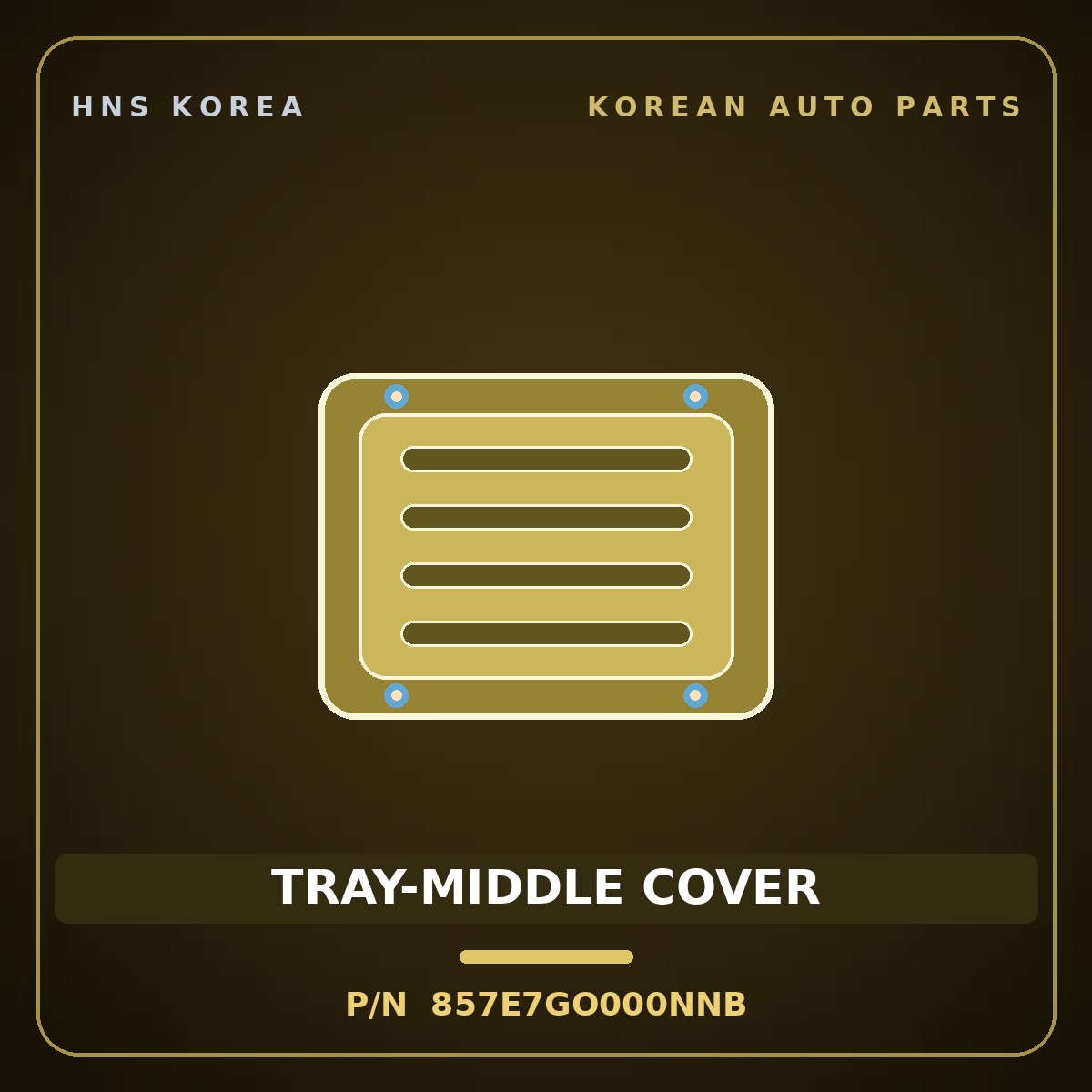 Genuine Mobis TRAY-MIDDLE COVER 857E7GO000NNB for IONIQ 2024 HNS Parts Korea