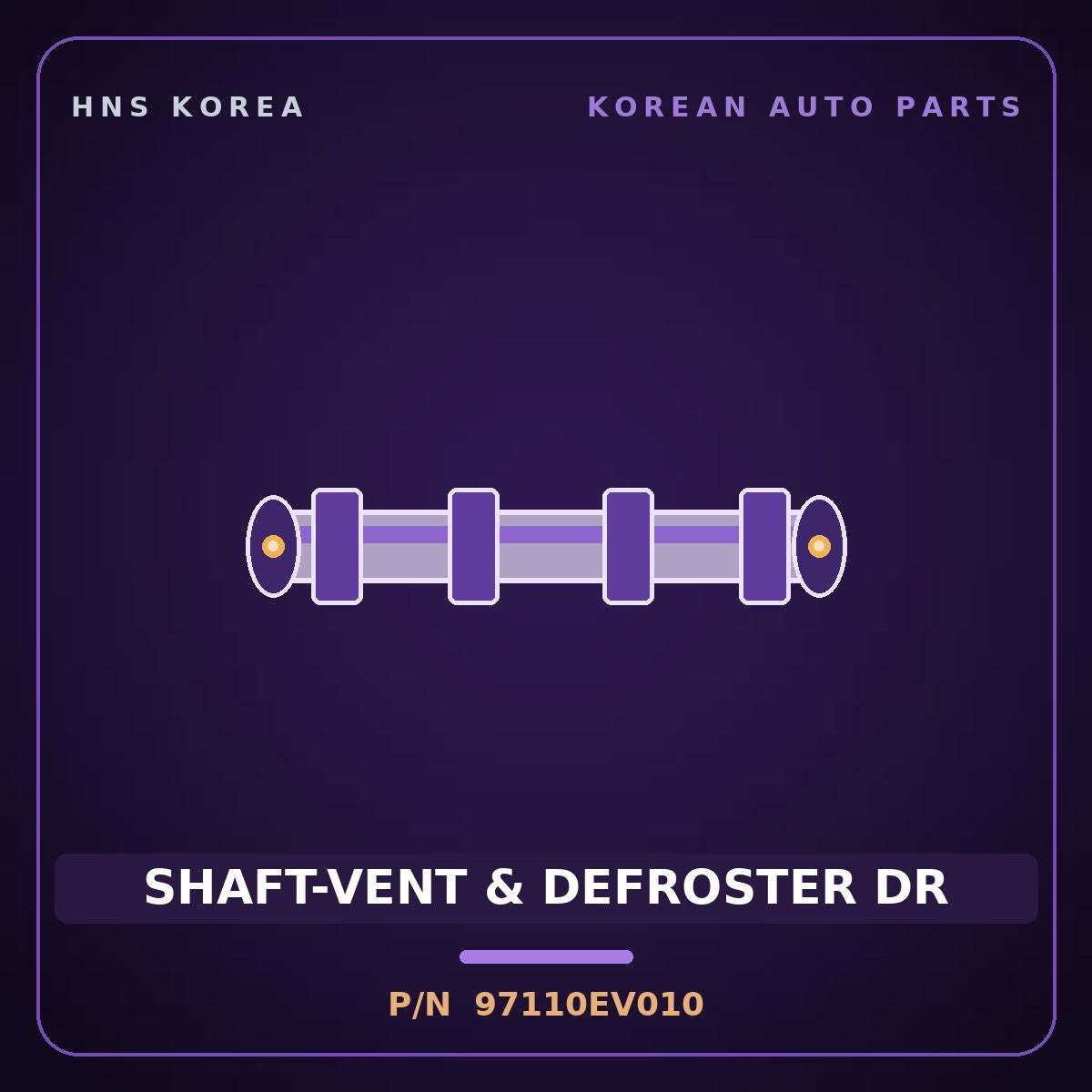 Genuine Mobis SHAFT-VENT & DEFROSTER DR 97110EV010 for EV3 2024 HNS Parts Korea