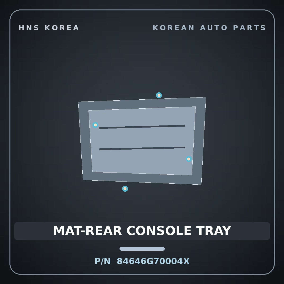 Genuine Mobis MAT-REAR CONSOLE TRAY 84646G70004X for IONIQ 2016 HNS Parts Korea