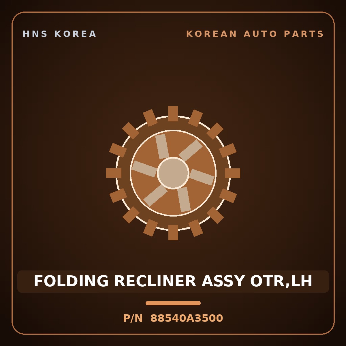 Genuine Mobis FOLDING RECLINER ASSY OTR,LH 88540A3500 for Ray 2023 HNS Parts Korea