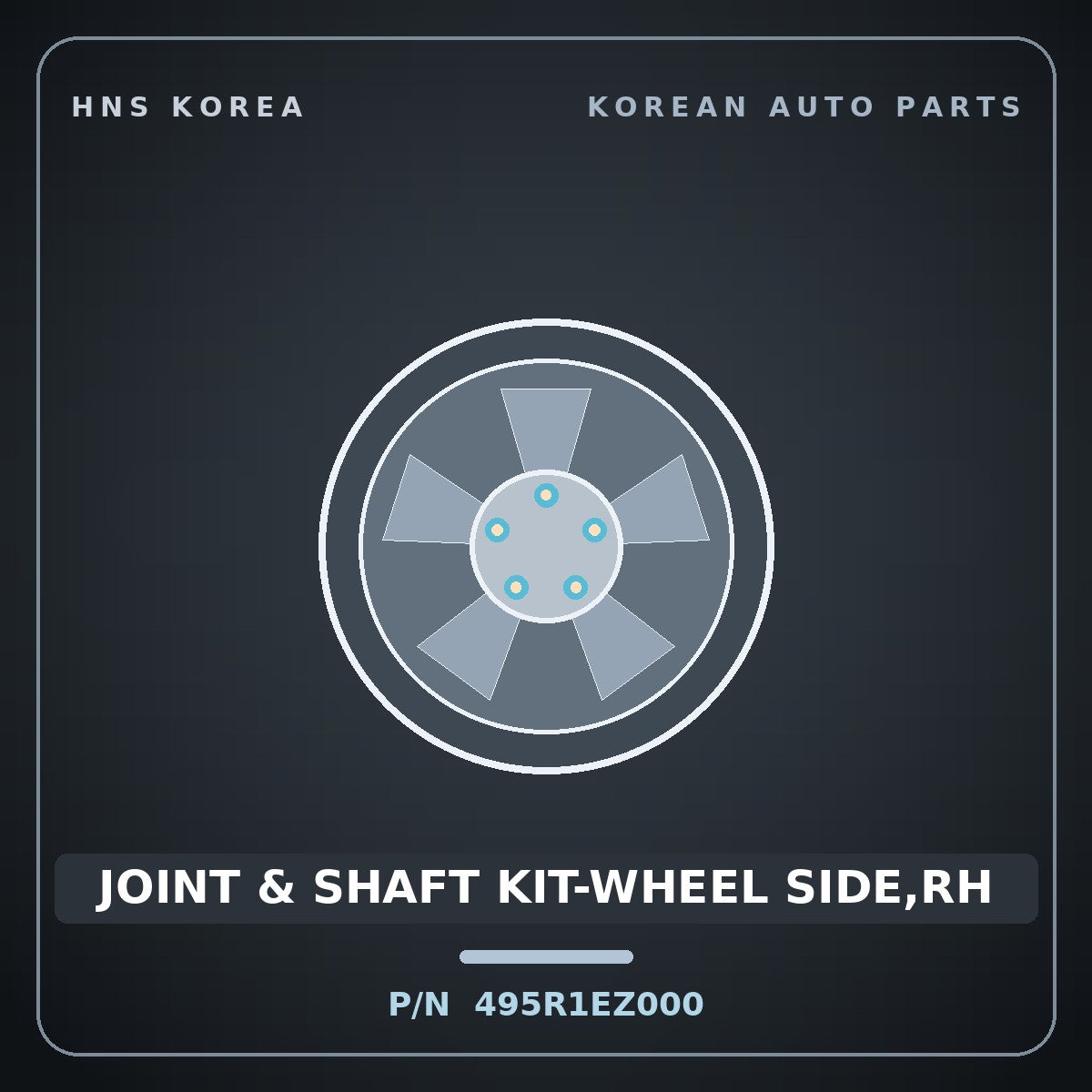 Genuine Mobis JOINT & SHAFT KIT-WHEEL SIDE,RH 495R1EZ000 for EV4 2024 HNS Parts Korea